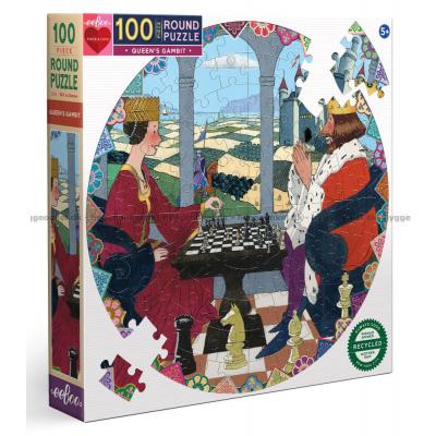 Sjakkspillet - Rundt puslespill, 100 brikker