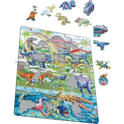 Bilde av Dinosaurer - Rammepuslespill, 70 brikker