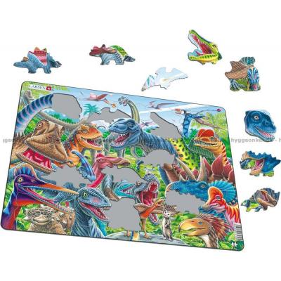 Bilde av Glade dinosaurer - Rammepuslespill, 43 brikker