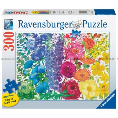 Blomster i alle regnbuens farger, 300 brikker