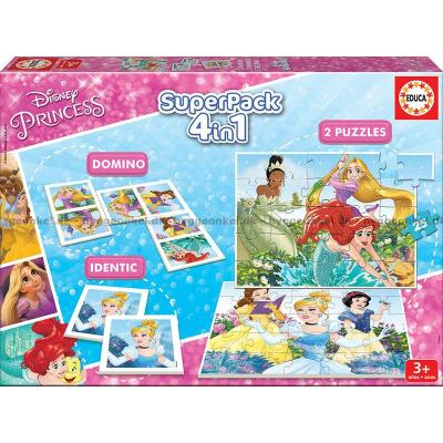 Disney-prinsesser - Memo, domino og 2x25 brikker