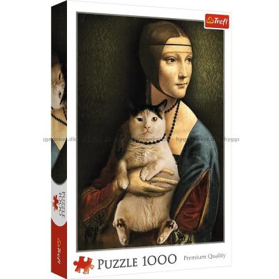 Kvinne med katt, 1000 brikker
