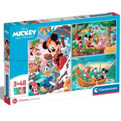 Disney: Mikke og venner, 3x48 brikker