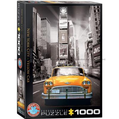 New York: Taxi - i svart-hvitt med farge, 1000 brikker