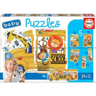 Baby: Dyreskolebuss, 4-i-1, 3 brikker