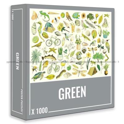 Grønn: Collage, 1000 brikker