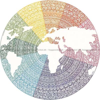 Bilde av Fargerike sirkler: Mandala - Rundt puslespill, 500 brikker