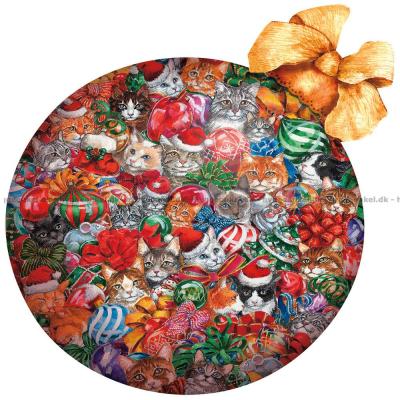 Schory: Julekule med katter - Formet motiv, 1000 brikker