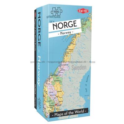 Kart over de nordiske landene: Norge, 1000 brikker