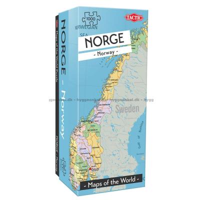 Kart over de nordiske landene: Norge, 1000 brikker