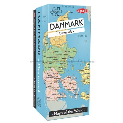 Kart over de nordiske landene: Danmark, 1000 brikker