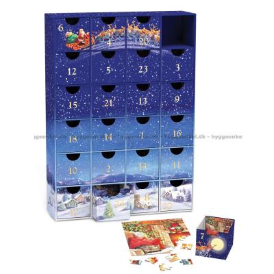 Bilde av Julekalender: Julemotiver, 24x50 brikker