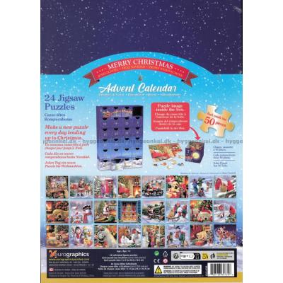 Bilde av Julekalender: Julemotiver, 24x50 brikker