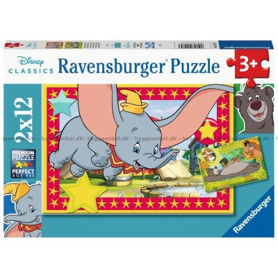 Disney: Dumbo og Mowgli, 2x12 brikker