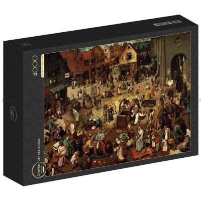 Brueghel: Kampen mellom karneval og faste, 4000 brikker