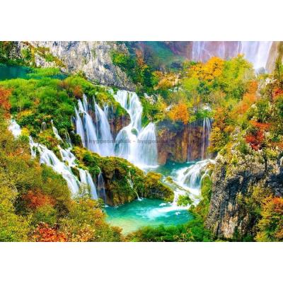 Bilde av Kroation: Fossefall i Plitvice - Høst, 1000 brikker