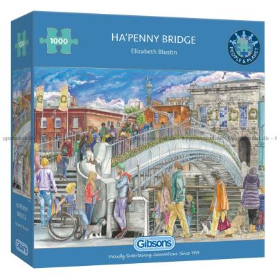 Irland: Hapenny Bridge, 1000 brikker