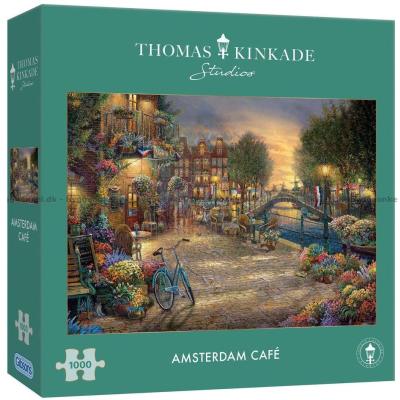 Kinkade: Kafé i Amsterdam, 1000 brikker