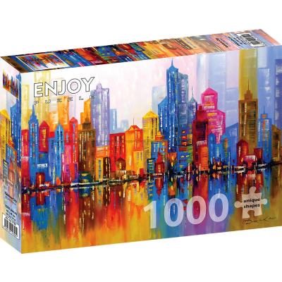 Fargerik skyline, 1000 brikker