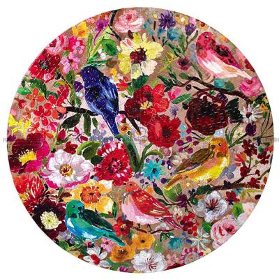 Bilde av Lewis: Fugle og blomster - Rundt puslespill, 500 brikker