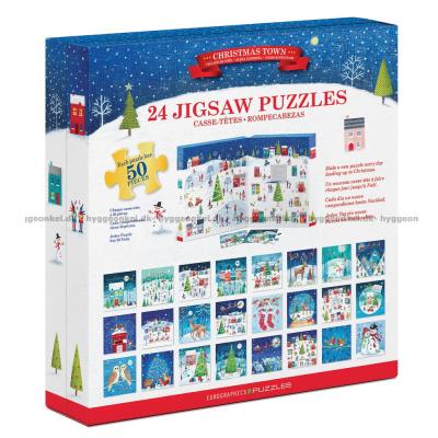 Bilde av Julekalender: Julebyen, 24x50 brikker