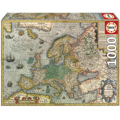 Kart over hele Europa, 1000 brikker