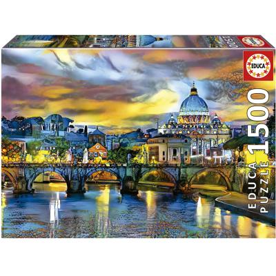 Gavidia: Peterskirken og SantAngelo broen, Roma, 1500 brikker