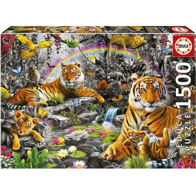 Chesterman: Tigerfamilien - i svart-hvitt med farge, 1500 brikker