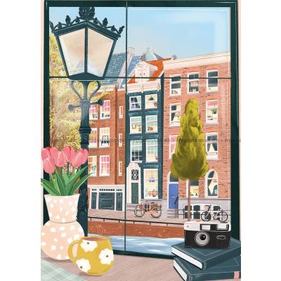 Bilde av Amsterdam: Utsikt fra kaféen, 500 brikker
