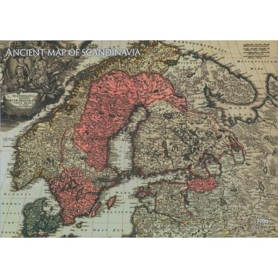 Historisk kart over Skandinavia, 1000 brikker