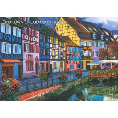 Frankrike: Den gamle delen av byen Colmar, 1000 brikker