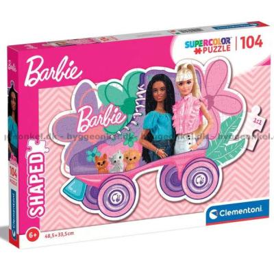 Barbie: Rulleskøyter - Formet motiv, 104 brikker