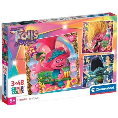 Dreamworks: Trolls 3 - Trommer sammen, 3x48 brikker