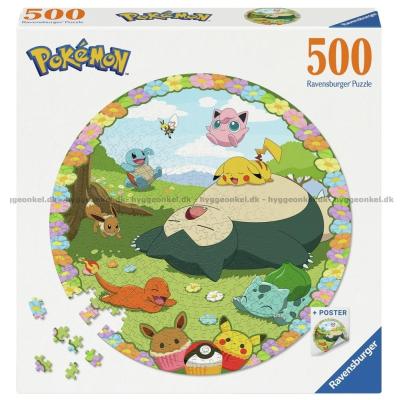 Pokemon - Rundt puslespill, 500 brikker