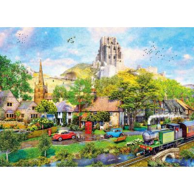 Bilde av Davison: Utsikt mot Corfe Castle, 1000 brikker