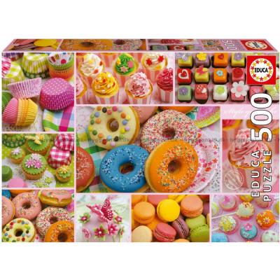 Fargerike kaker - Collage, 500 brikker