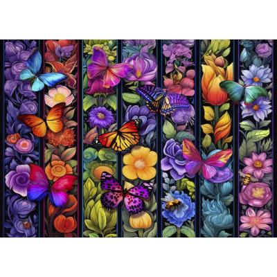 Blomster og sommerfugler, 1500 brikker