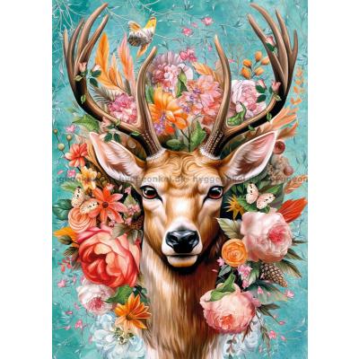 Bilde av Hjorten med blomster, 1000 brikker