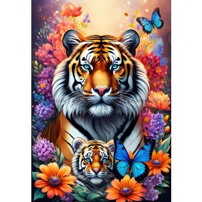 Dyr: Mor og unge - Tigre, 1000 brikker