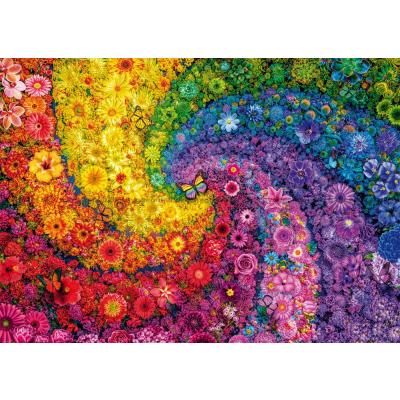 Bilde av Spiral med fargerike blomster, 2000 brikker