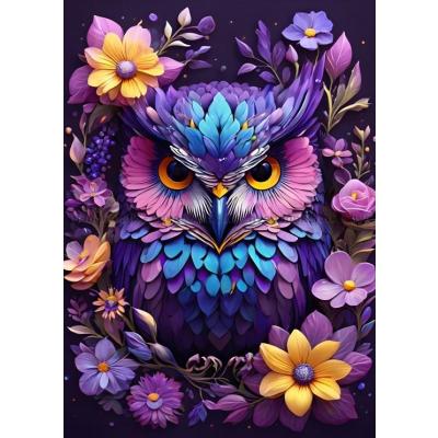 Bilde av Farkerik ugle blant blomster, 300 brikker