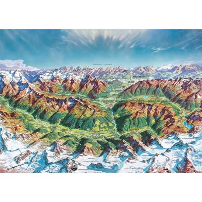 Bilde av Kart over Alpene, 2000 brikker
