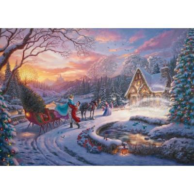 Bilde av Disney: Kinkade - Askepott - Hjem til jul, 1000 brikker