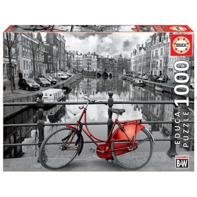 Amsterdam - i svart-hvitt med farge, 1000 brikker