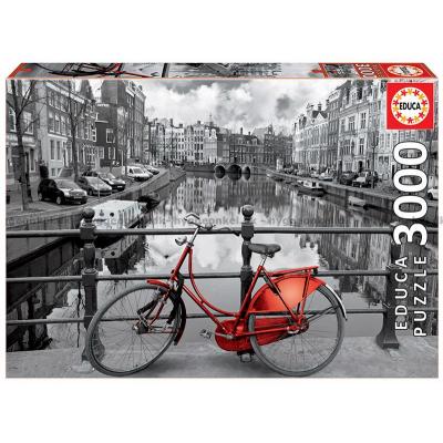 Amsterdam - i svart-hvitt med farge, 3000 brikker