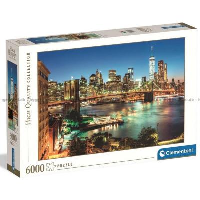 New York: Brooklyn Bridge om kvelden, 6000 brikker