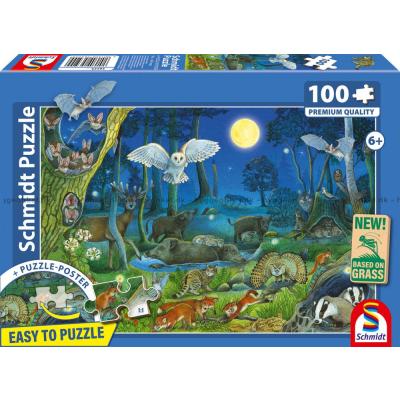 Dyrene i skogen om natten, 100 brikker