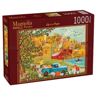 Bilen med gresskar og blomster, 1000 brikker