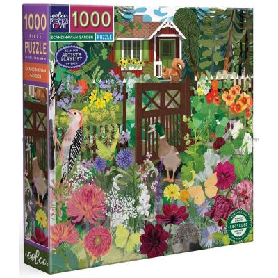 Sommeridyll i den blomstrende hagen, 1000 brikker