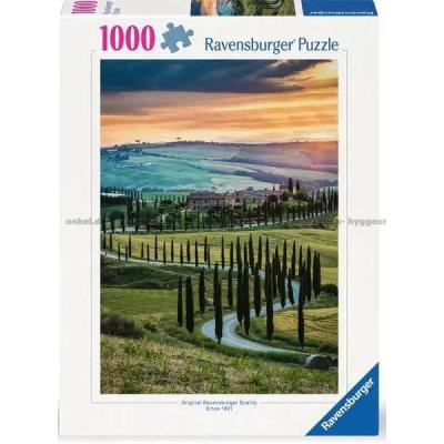 Italia: Toscana i solnedgangen, 1000 brikker